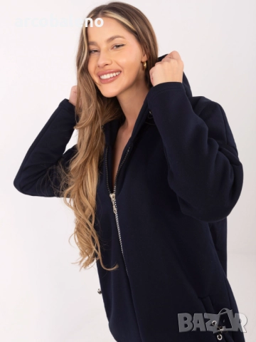 Дамски дълъг преходен суичър с качулка и цип Tina, 5цвята , снимка 18 - Суичъри - 52931058