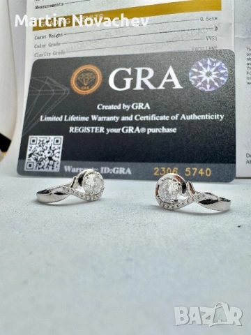 Сребърни обеци с мойсанит (Диамант) 0.5 карата, снимка 9 - Обеци - 54152335