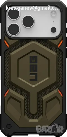 Кейс UAG Monarch Pro Kevlar за Apple iPhone 17 Pro Max – Element Green, снимка 7 - Калъфи, кейсове - 56006634