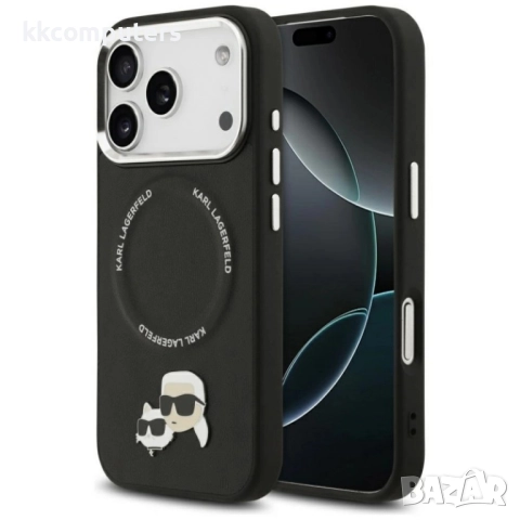 Оригинален кейс Karl Lagerfeld Karl and Choupette Pins MagSafe и Протектор За iPhone 17 Pro (6.3), Ч