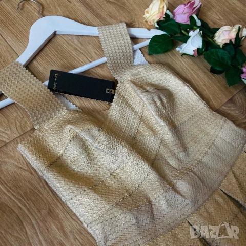 Разпродажба спешно! Нова златна златиста ластична бандажна рокля , снимка 7 - Рокли - 52840938