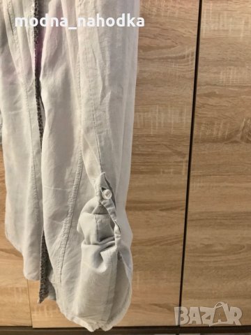 Сива дамска риза размер L, снимка 7 - Ризи - 35089576