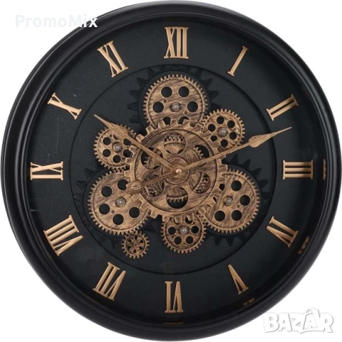 Стенен часовник KUNY-005 33см с движещ се механизъм Винтидж часовник, снимка 4 - Стенни часовници - 51202063