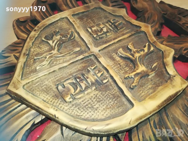 дърворезба с герб-внос швеицария-46х37см, снимка 8 - Колекции - 29860932