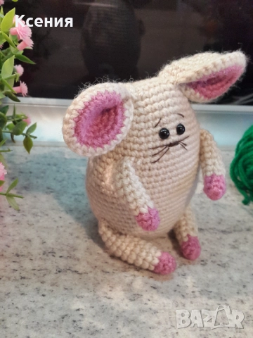 Мишка малка, Плетена играчка, Ръчно изработена, Перфектен подарък, снимка 5 - Плюшени играчки - 51975235