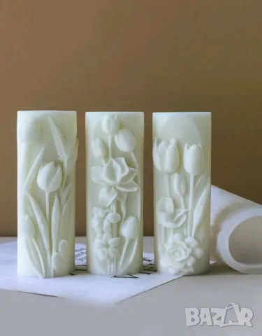 Молд два вида цветя - за свещи , снимка 2 - Форми - 48034548