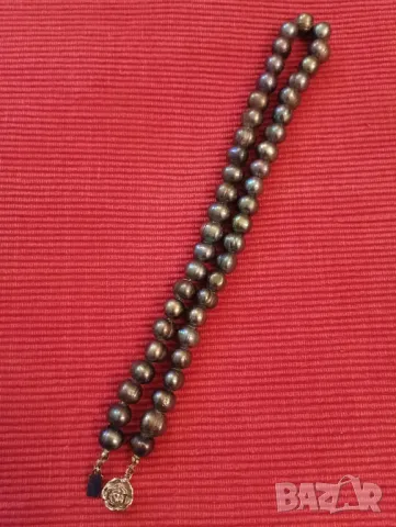 Колие, гердан, огърлица, от естествени черни перли. , снимка 4 - Колиета, медальони, синджири - 48237513