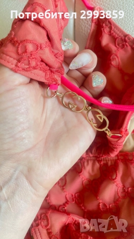 Бикини бански Гучи XS-M*Gucci technical gold chain, снимка 3 - Бански костюми - 51480366