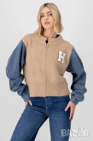 плетени пуловери с деним , снимка 5 - Блузи с дълъг ръкав и пуловери - 51174001