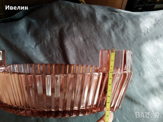 стара стъклена купа арт деко, снимка 5 - Антикварни и старинни предмети - 30454324