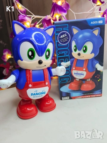 Интерактивен Ходещ и Повтарящ Соник с Музика и Светлина, интерактивна играчка Sonic Таралежа