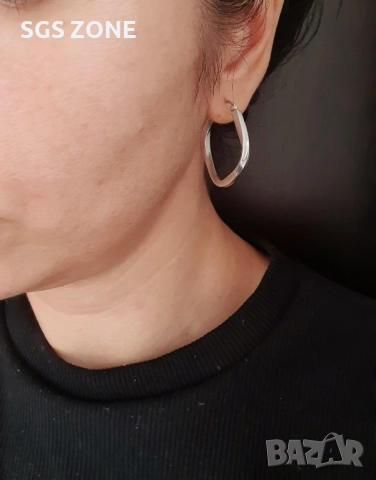 КЛАСИЧЕСКИ СРЕБЪРНИ ОБИЦИ 925, снимка 2 - Обеци - 52401739