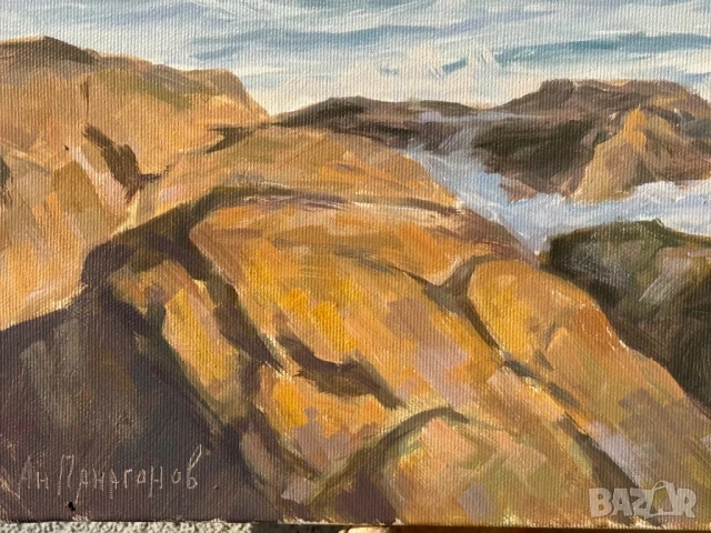 Картина на А.Панагонов-Бурно море край Камен бряг!, снимка 3 - Картини - 50577339