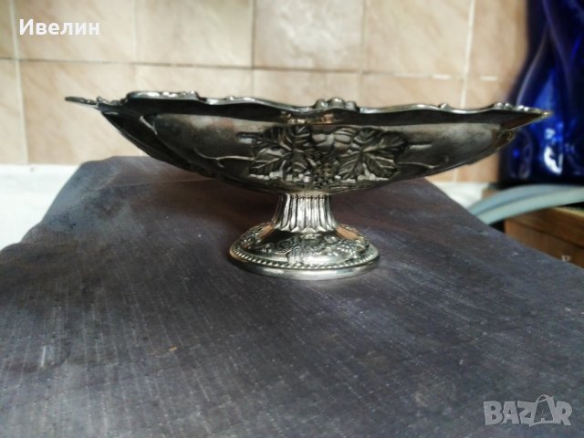 посребрена метална купа в стил арт деко, снимка 2 - Антикварни и старинни предмети - 30622962