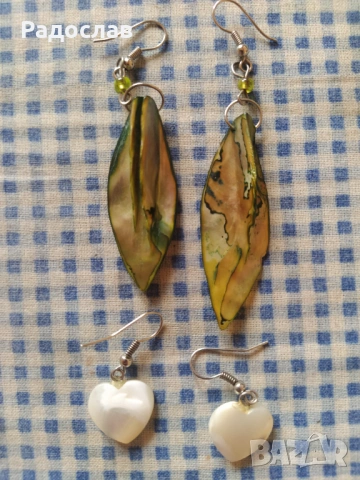 обеци от естествен седеф, снимка 2 - Обеци - 54073252