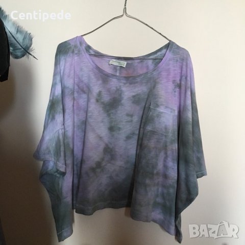 кроп тениска tie dye на Zara, снимка 1 - Тениски - 29508073