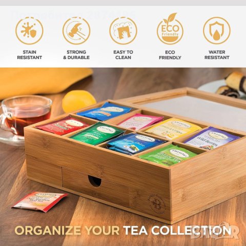 4098 Кутия за съхранение на чай с чекмедже и 8 отделения, снимка 11 - Други стоки за дома - 42142295
