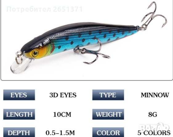 воблери, изкуствена примамка - 7,5 гр., 10 см., снимка 2 - Стръв и захранки - 30830675