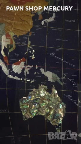 Голяма карта на света Lapis Lazuli Gemstone map, снимка 12 - Картини - 56509292