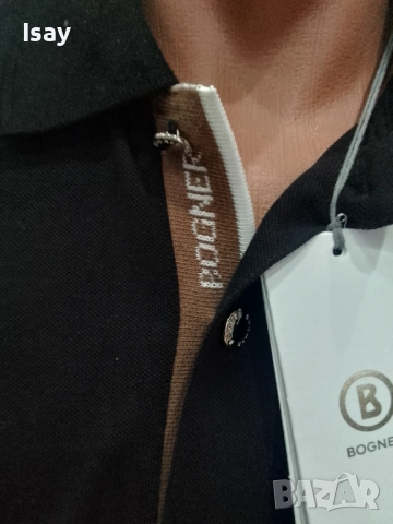 Мъжка тениска БОГНЕР в черен цвят , снимка 4 - Тениски - 52375529