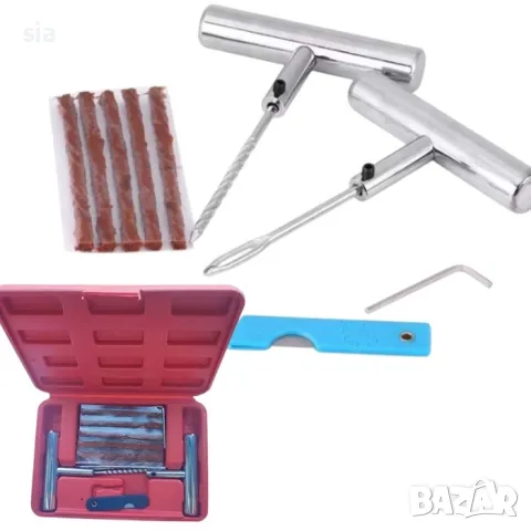 Комплект за лепене на гуми, Авариен/ ремонтен комплект, метал, 16ч.