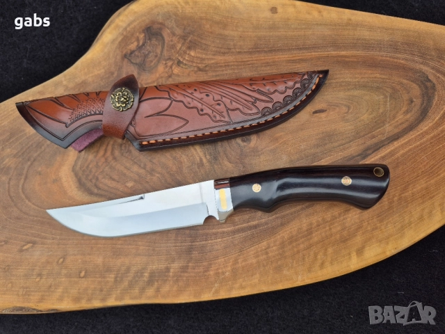 Ръчно изработен ловен нож с кожена кания LN424, снимка 2 - Ножове - 52324870