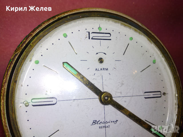 BLESSING REPEAT ALARM WEST GERMANY Стар РЯДЪК МОДЕЛ КОЛЕКЦИОНЕРСКИ МЕХАНИЧЕН НЕМСКИ БУДИЛНИК 26470, снимка 3 - Антикварни и старинни предмети - 44549441