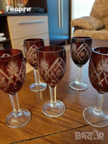 Червен кристал винтидж, снимка 2 - Сервизи - 34463379