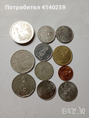 Тайланд монета лот 5 Сатанги 10 Бата , снимка 3 - Нумизматика и бонистика - 51573968