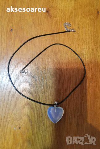 Ново колие медальон с висулка любовно сърце от красив минерал лунен камък модни бижута за подарък за, снимка 15 - Колиета, медальони, синджири - 38325406