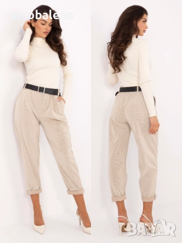 Дамски панталони от еко кожа с леопардов принт, 5цвята , снимка 5 - Панталони - 52369980