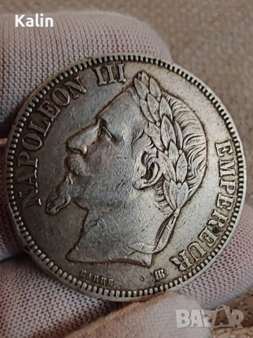 5 франка 1868 , снимка 2 - Нумизматика и бонистика - 51896952