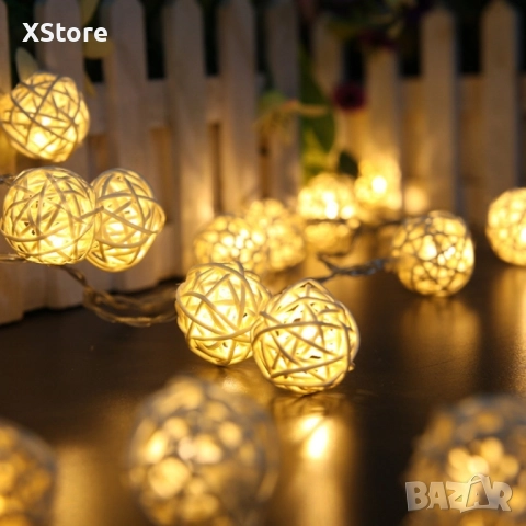 Коледни лампички декорация – крушки с батерии 10 броя "1 цвят ,като на снимките", снимка 9 - Декорация за дома - 52441770