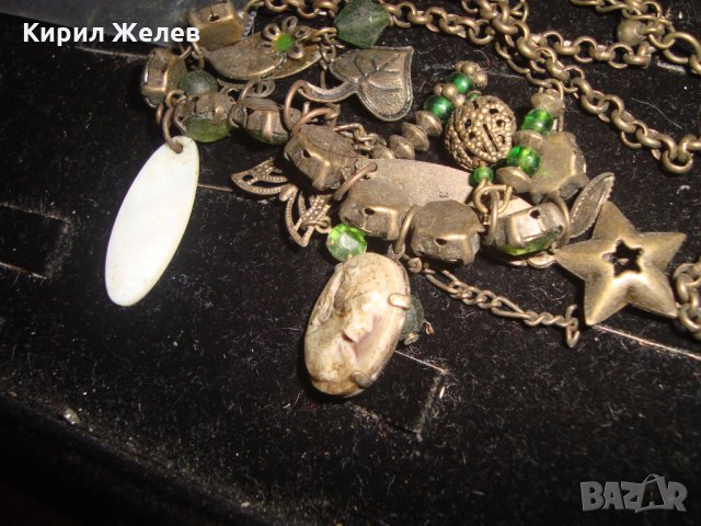 РЕТРО ОГЪРЛИЦА с КАМЕЯ ОЛИВИН СЕДЕФ БРОНЗОВ ВИНТИДЖ ГЕРДАН 4965, снимка 10 - Антикварни и старинни предмети - 30665889