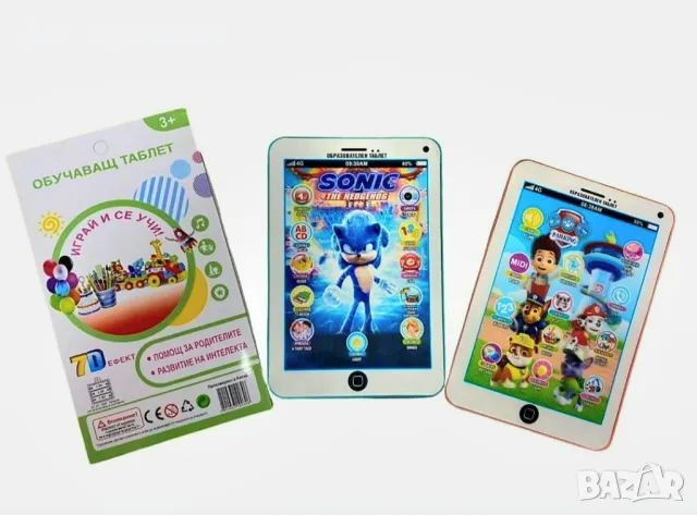 Обучителен таблет с герои Соник, Пес Патрул, Маша и други, на български език