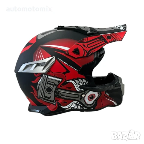 Каска за ендуро крос атв , Размер M - Matt Black/Red - 721392, снимка 4 - Аксесоари и консумативи - 51201360