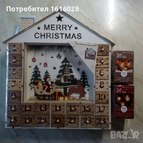 Нов Герлянд с 20 LED лампички с дядо Коледа и Снежко., снимка 8 - Декорация за дома - 38435633