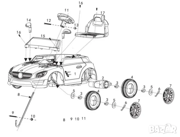Акумулаторна кола - Mercedes Benz ML350, снимка 3 - Детски велосипеди, триколки и коли - 49869554