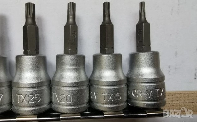 teng tools тенг 9броя 3/8 вложки торкс звезди . DRAPER EXPERT 10броя 3/8 торксове звезди с отвор, снимка 4 - Други инструменти - 52945591