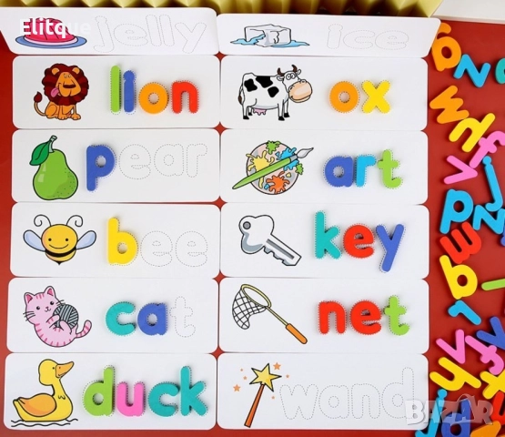 Дървена образователна игра за най-малките на английски език WJ4, снимка 3 - Образователни игри - 52820393