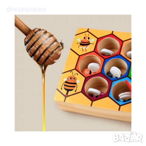 3565 Дървена игра кошер с пчели