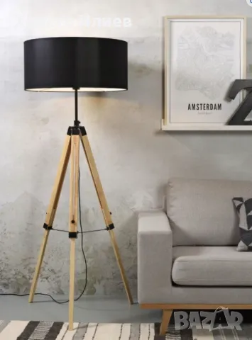 Подова лампа на Статив Дървена Стойка за лампион, снимка 4 - Други - 48942682