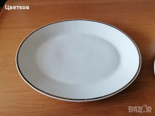 Супник с черпак,овално плато и чиния "Krone Qualitats Porcellan", снимка 14 - Антикварни и старинни предмети - 49616499