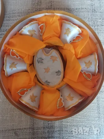 Нов комплект чаши и чинийки за кафе, снимка 1