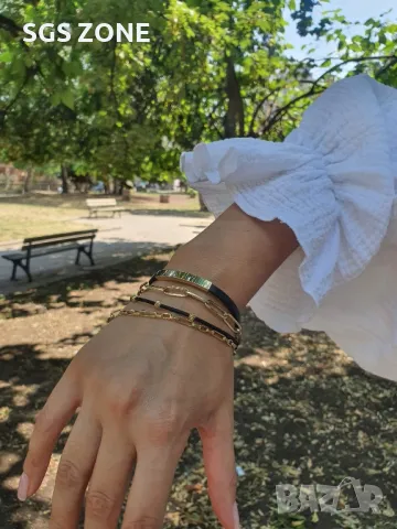 Модерна Златна Гривна, снимка 2 - Гривни - 49772735