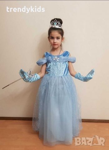 Приказна рокля на Пепеляшка и Ледената кралица, снимка 6 - Детски рокли и поли - 30288977