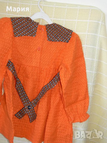 Оранжева рокличка от мек плат, снимка 3 - Детски рокли и поли - 31996612