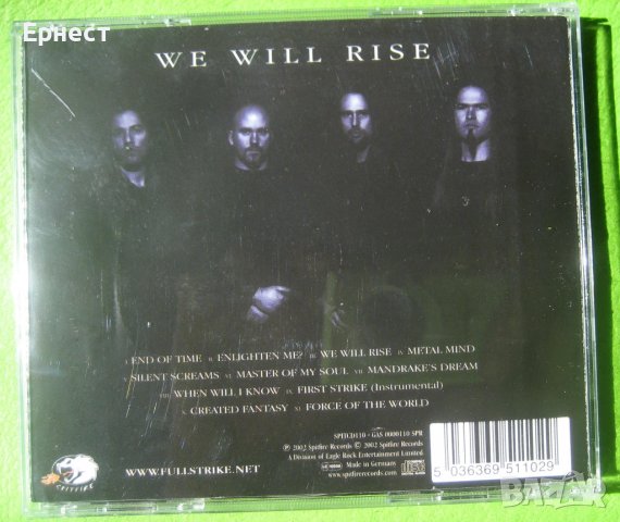 Stefan Elmgren's Full Strike – We Will Rise CD Hammerfall, снимка 10 - CD дискове - 37444264
