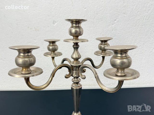 Голям класически свещник с пет рамена. №8018, снимка 5 - Колекции - 53973531
