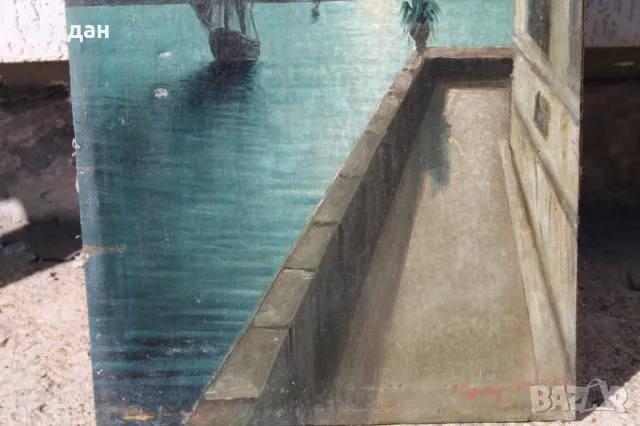 Стара картина масло върху платно, снимка 3 - Картини - 50085064